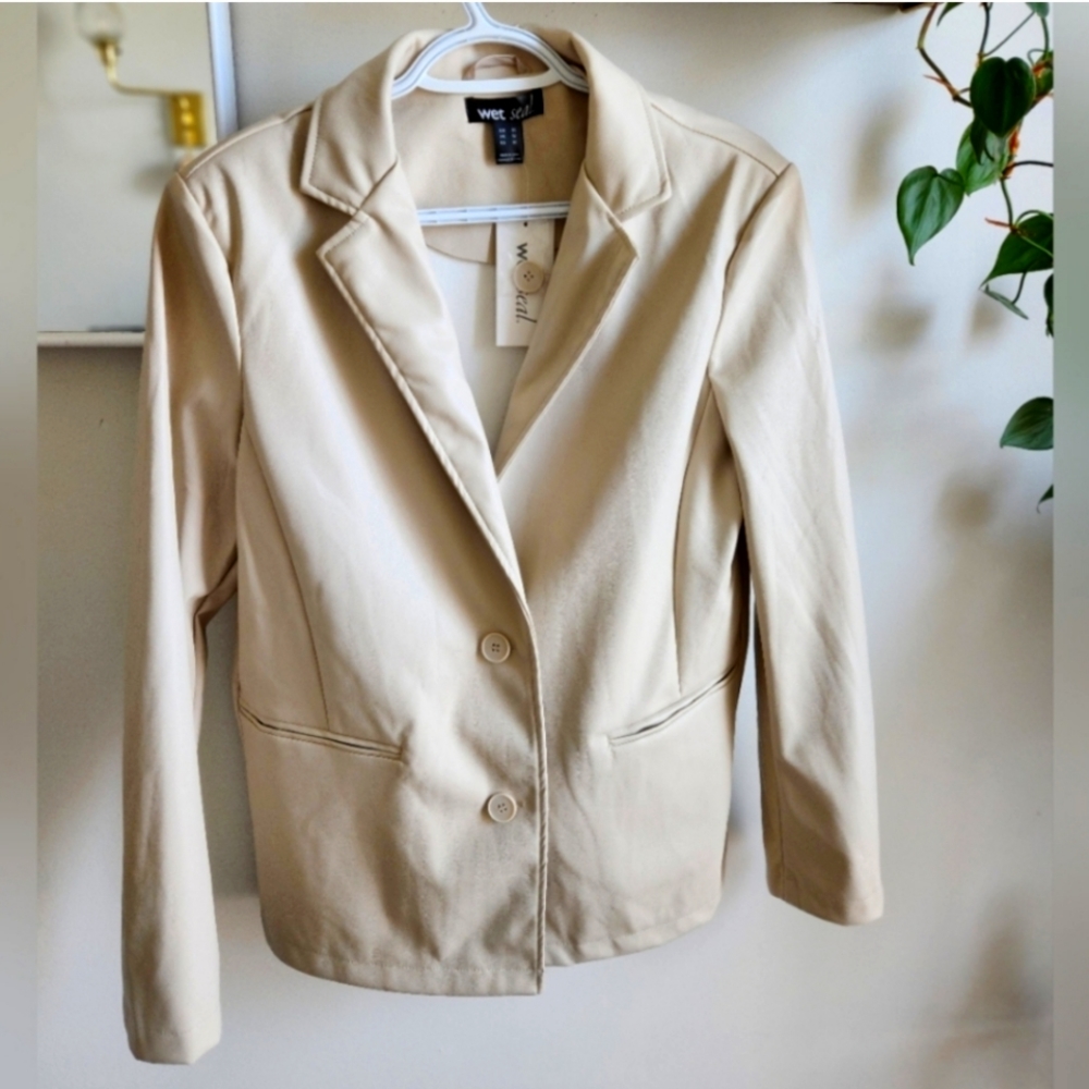 Faux Leather Blazer NWT
